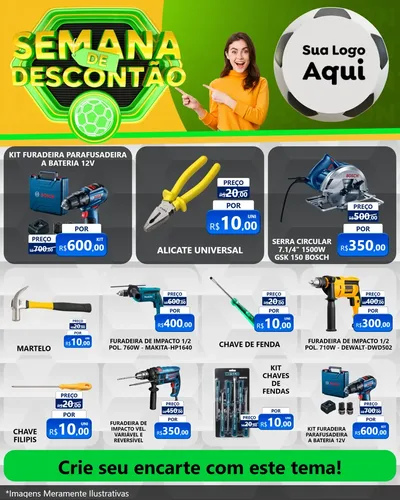 Modelo de Rede Social para Feed Instagram com o tema Semana de Descontão - Copa para Maquinas e Ferramentas