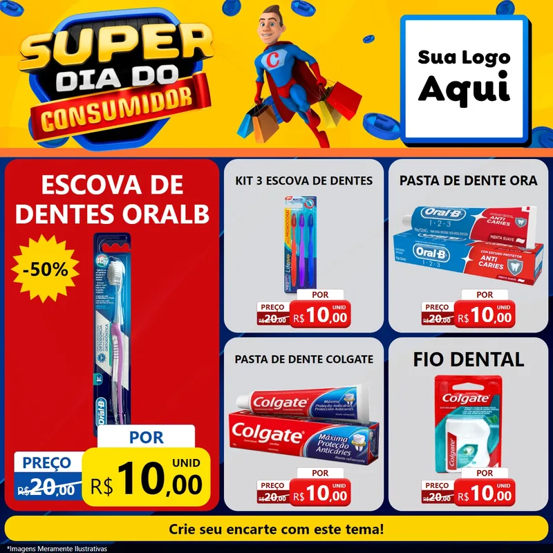 Modelo de Rede Social para Feed Facebook com o tema Super Dia do Consumidor para Higiene Pessoal