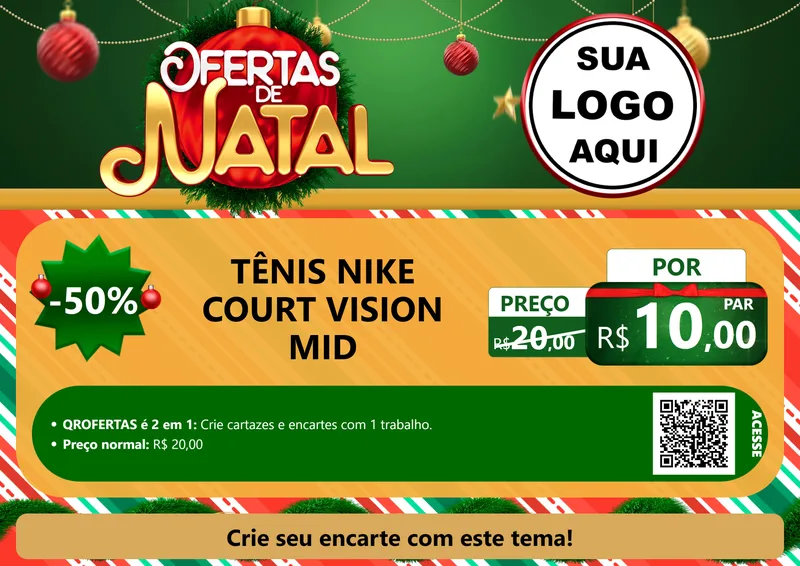 Modelo de Cartaz para Cartaz A4 Horizontal com o tema Ofertas de Natal para Calçados