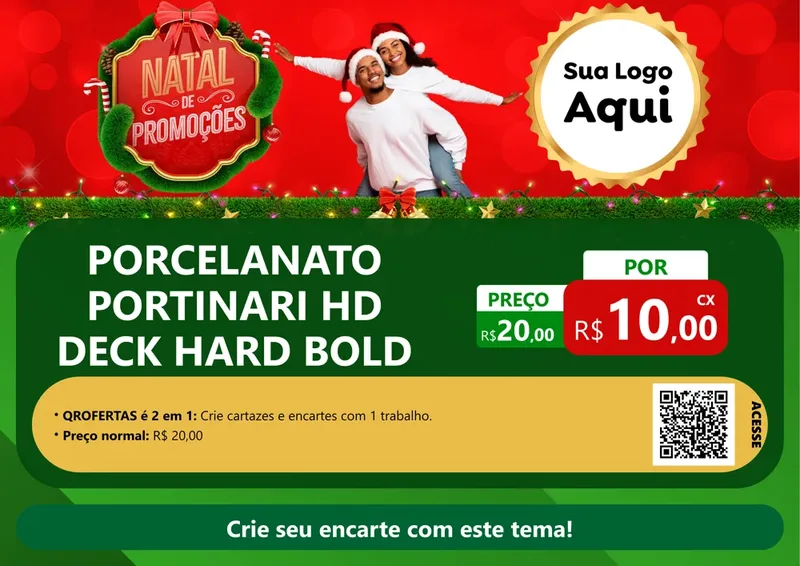 Modelo de Cartaz para Cartaz A4 Horizontal com o tema Natal de Promoções para Pisos e revestimentos