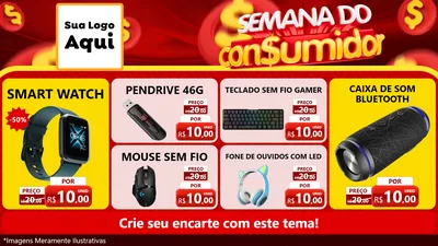Modelo de TV para TV Horizontal com o tema Semana do Consumidor para Informática