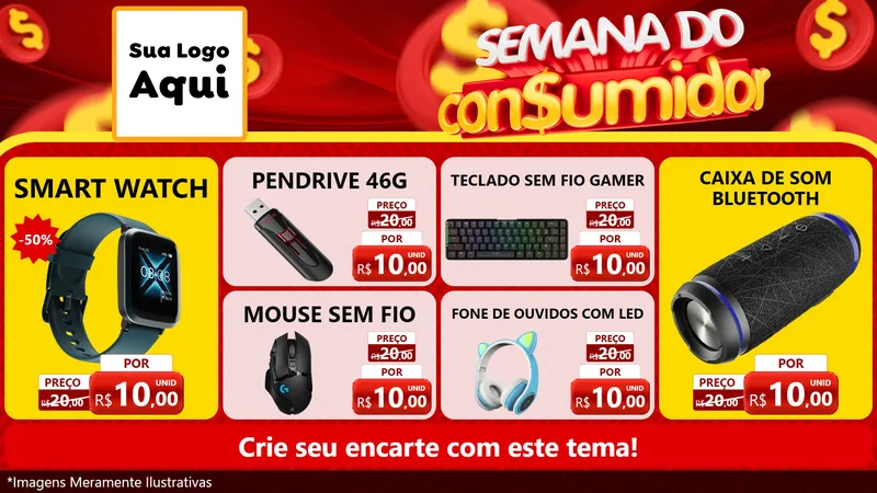 Modelo de TV para TV Horizontal com o tema Semana do Consumidor para Informática