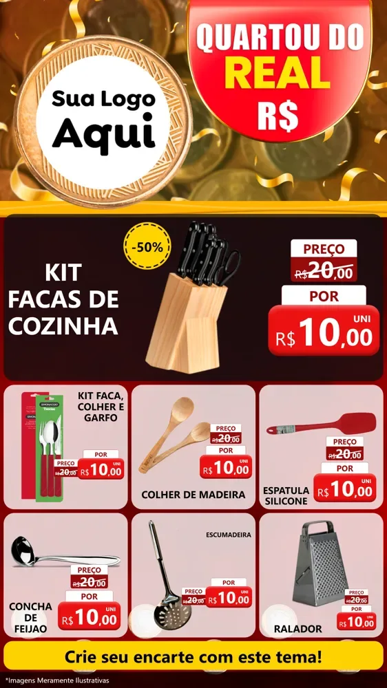 Modelo de Rede Social para Stories com o tema Quartou do Real para Utilidades Domésticas