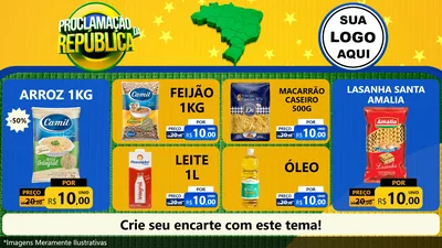Modelo de TV para TV Horizontal com o tema Proclamação da República para Supermercado