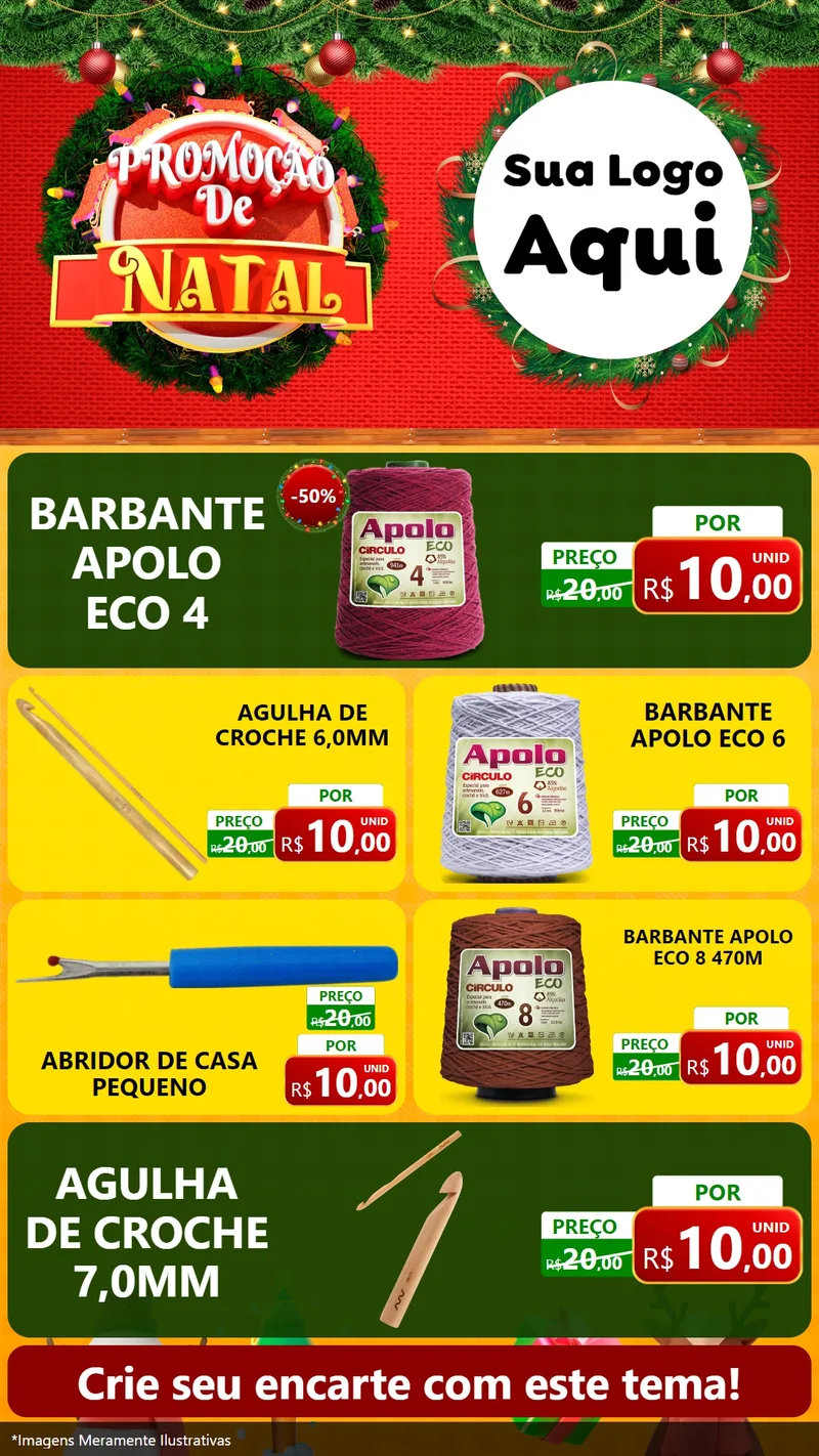 Modelo de TV para TV Vertical com o tema Promoção de Natal para Armarinho e Aviamentos