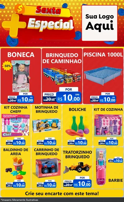 Modelo de Encarte para Encarte Grande com o tema Sexta Mais Especial para Brinquedos