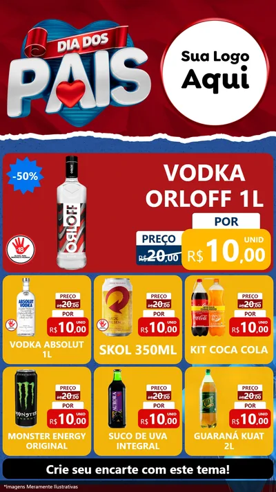 Modelo de Rede Social para Stories com o tema Dia dos Pais para Distribuidora de bebidas