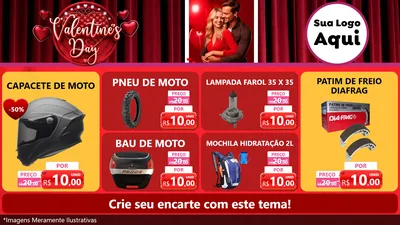 Modelo de TV para TV Horizontal com o tema Valentine's Day para Moto peças