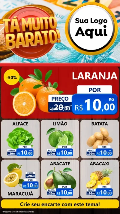 Modelo de Rede Social para Stories com o tema Está Muito Barato para Hortifrúti