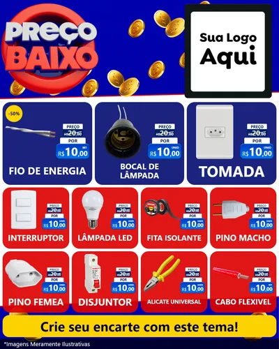 Modelo de Rede Social para Feed Instagram com o tema Preço Baixo para Materiais Elétricos