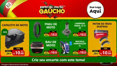 Modelo de TV para TV Horizontal com o tema Especial Dia do Gaúcho para Moto peças