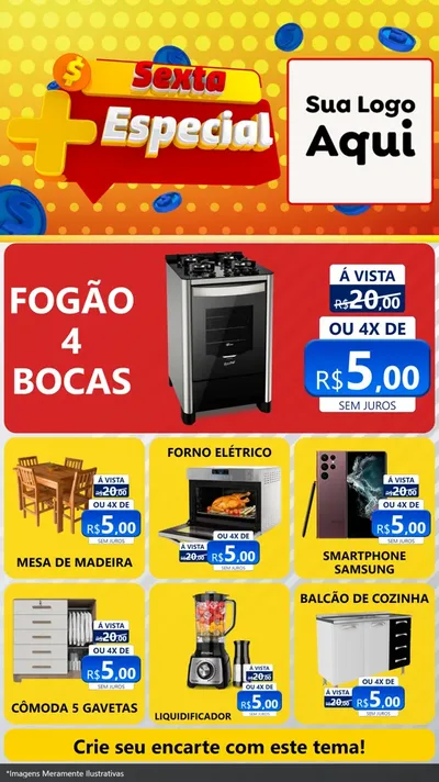 Modelo de Rede Social para Stories com o tema Sexta Mais Especial para Móveis e Eletro