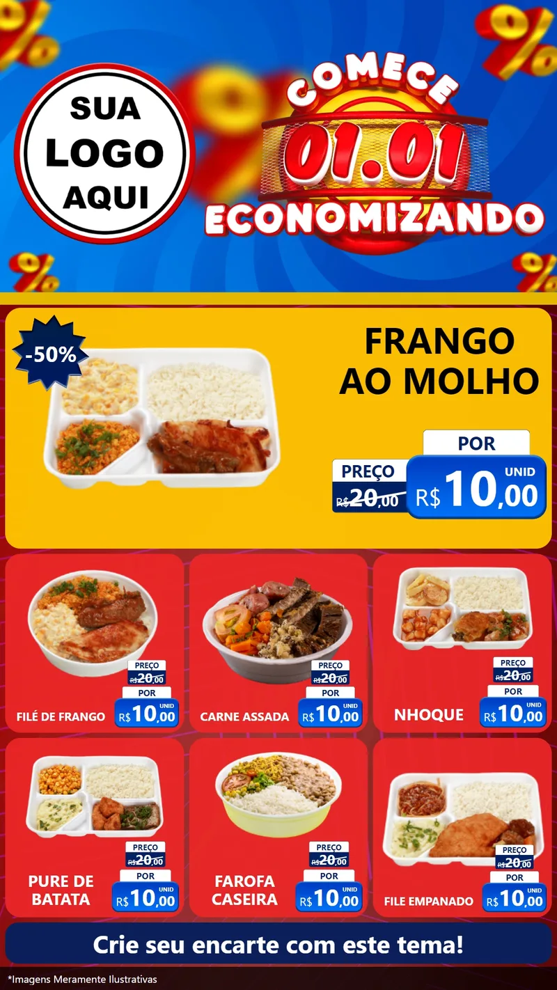 Modelo de Rede Social para Stories com o tema Comece 1º de Janeiro Economizando para Restaurante