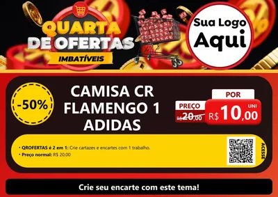 Modelo de Cartaz para Cartaz A4 Horizontal com o tema Quarta de Ofertas Imbatíveis para Roupas e acessórios