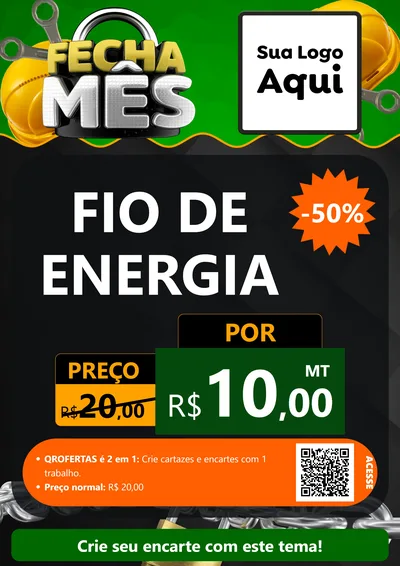 Modelo de Cartaz para Cartaz A4 Vertical com o tema Fecha Mês para Materiais Elétricos