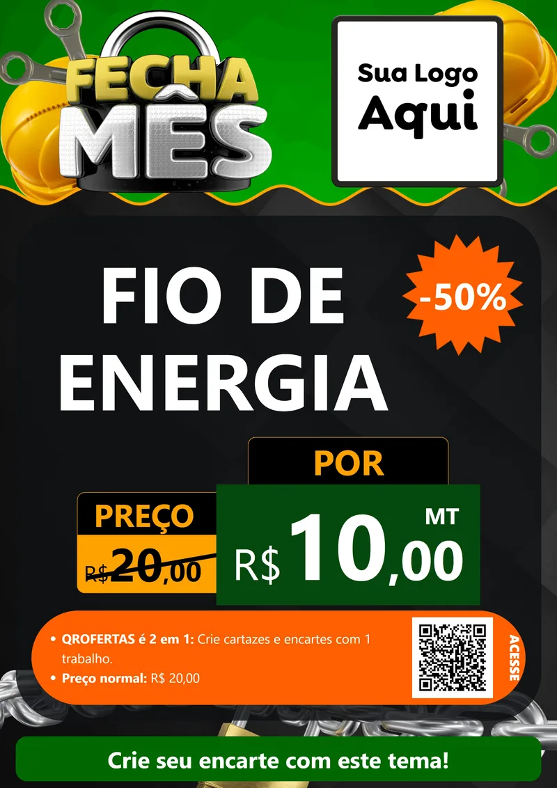 Modelo de Cartaz para Cartaz A4 Vertical com o tema Fecha Mês para Materiais Elétricos