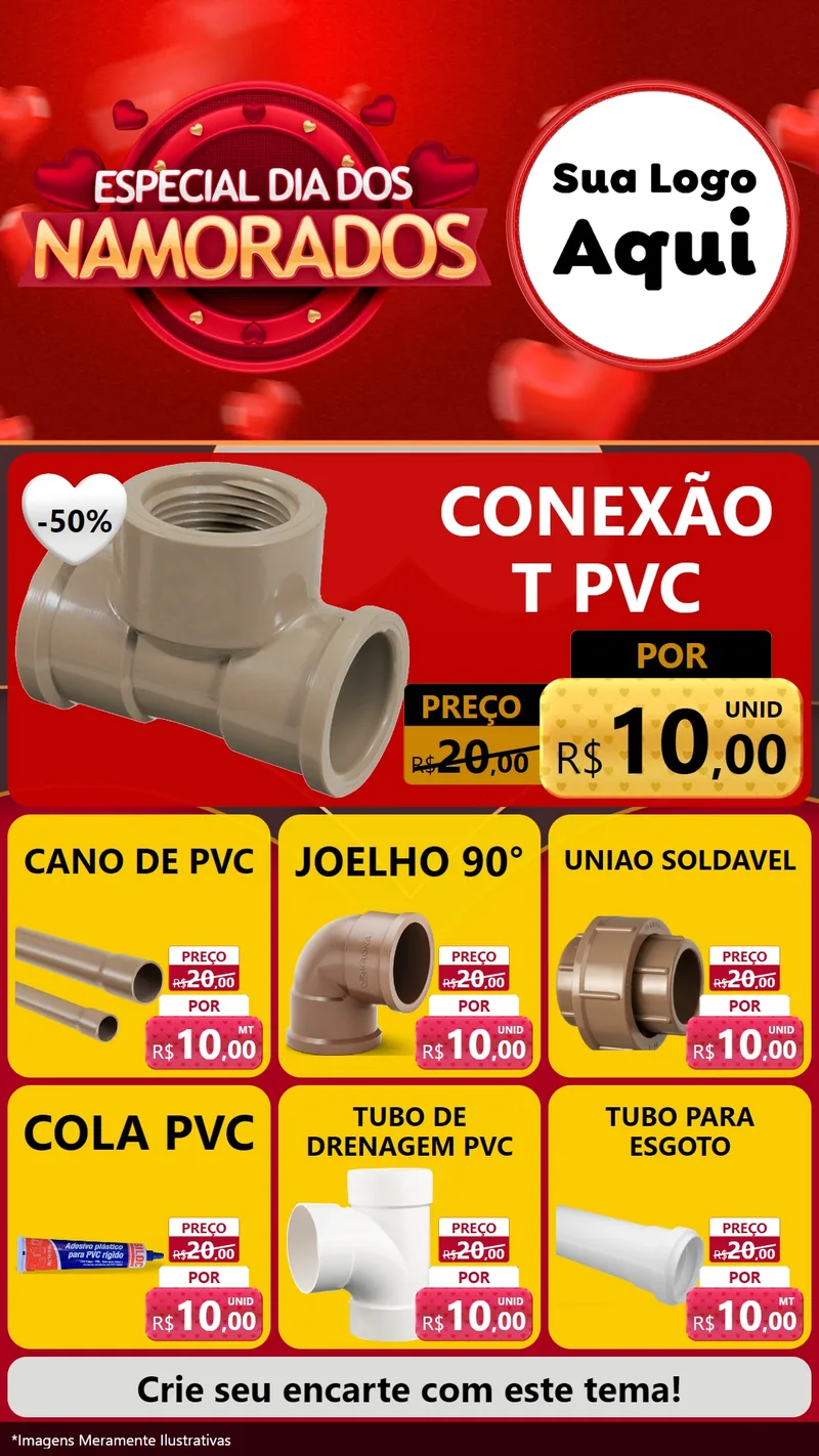Modelo de Rede Social para Stories com o tema Especial Dia Dos Namorados para Tubos e conexões