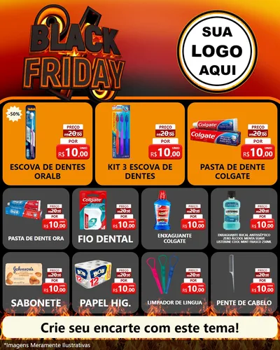 Modelo de Rede Social para Feed Instagram com o tema Black Friday para Higiene Pessoal