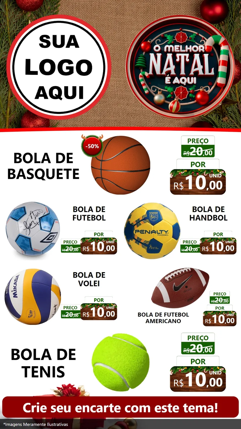 Modelo de TV para TV Vertical com o tema O Melhor Natal É Aqui para Artigos Esportivos