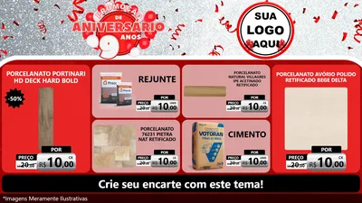 Modelo de TV para TV Horizontal com o tema Promoção de Aniversário - 9 Anos para Pisos e revestimentos