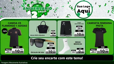 Modelo de TV para TV Horizontal com o tema Promoção de Aniversário - 2 Anos para Roupas e acessórios