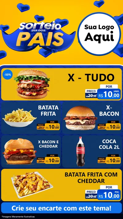 Modelo de TV para TV Vertical com o tema Sorteio Dia dos Pais para Hamburgueria