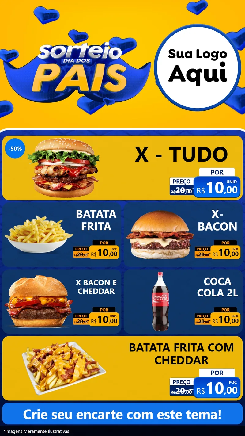 Modelo de TV para TV Vertical com o tema Sorteio Dia dos Pais para Hamburgueria