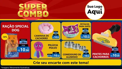 Modelo de TV para TV Horizontal com o tema Super Combo para Pet Shop