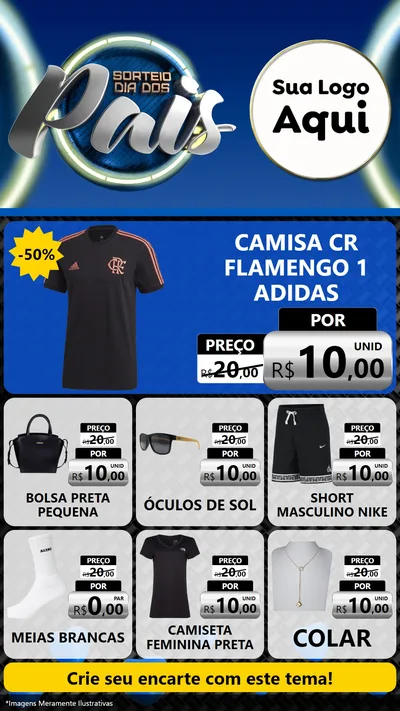 Modelo de Rede Social para Stories com o tema Sorteio Dia Dos Pais para Roupas e acessórios