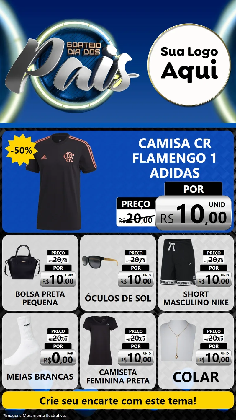 Modelo de Rede Social para Stories com o tema Sorteio Dia Dos Pais para Roupas e acessórios
