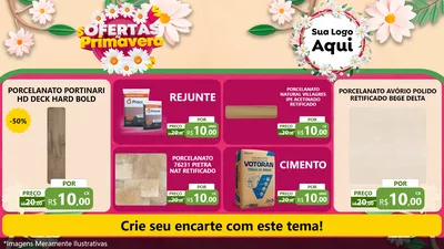 Modelo de TV para TV Horizontal com o tema Ofertas de Primavera para Pisos e revestimentos