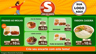 Modelo de TV para TV Horizontal com o tema Dia S - O Dia Mais Barato para Restaurante