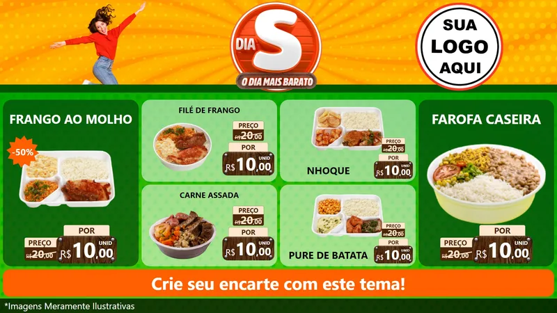 Modelo de TV para TV Horizontal com o tema Dia S - O Dia Mais Barato para Restaurante