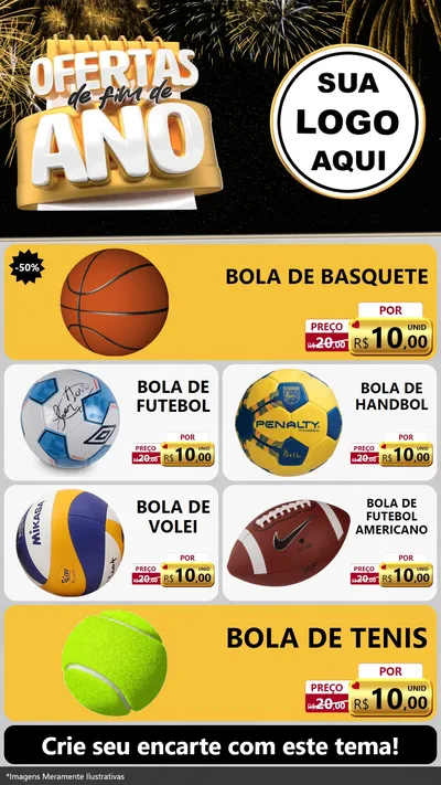 Modelo de TV para TV Vertical com o tema Ofertas de Fim de Ano para Artigos Esportivos