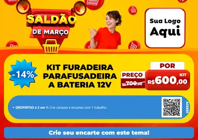 Modelo de Cartaz para Cartaz A4 Horizontal com o tema Saldão de Março para Maquinas e Ferramentas