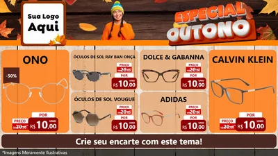 Modelo de TV para TV Horizontal com o tema Especial Outono para Óticas