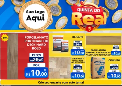 Modelo de Encarte para Encarte A4 Horizontal com o tema Quinta do Real para Pisos e revestimentos