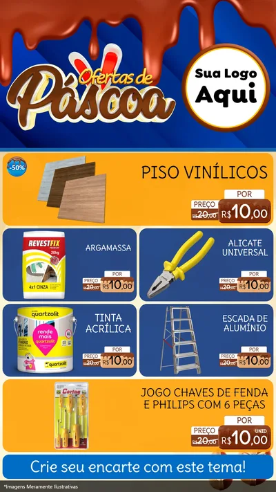 Modelo de TV para TV Vertical com o tema Ofertas de Páscoa para Material para Construção