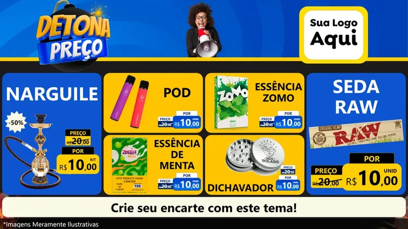 Modelo de TV para TV Horizontal com o tema Detona Preços para Tabacaria