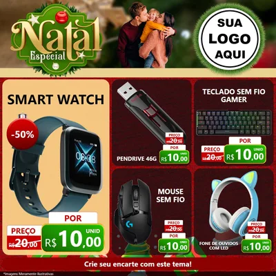 Modelo de Rede Social para Feed Facebook com o tema Natal Especial para Informática
