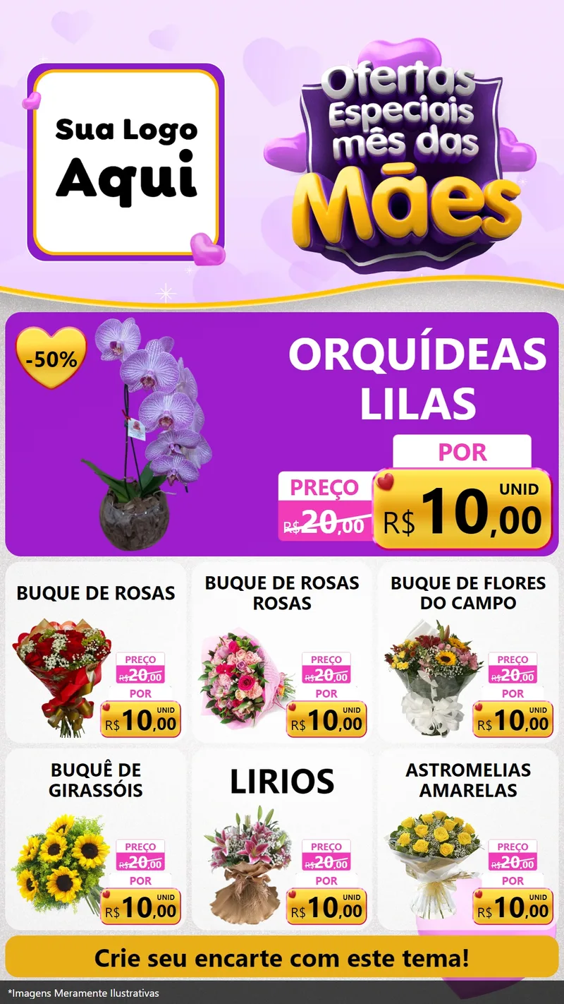 Modelo de Rede Social para Stories com o tema Ofertas Especiais - Mês das Mães para Floricultura e jardim