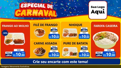 Modelo de TV para TV Horizontal com o tema Especial de Carnaval para Restaurante