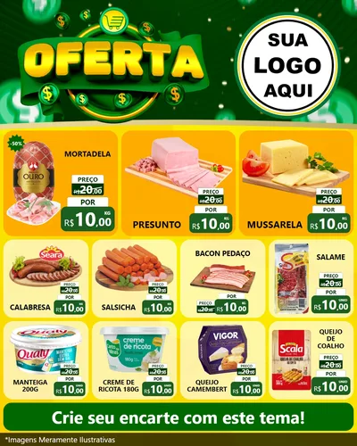 Modelo de Rede Social para Feed Instagram com o tema Oferta para Frios e Laticínios