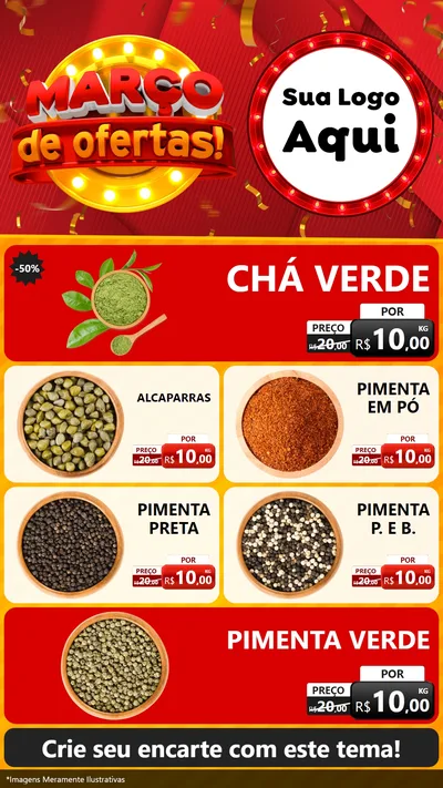 Modelo de TV para TV Vertical com o tema Março de Ofertas! para Produtos Naturais