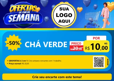 Modelo de Cartaz para Cartaz A4 Horizontal com o tema Ofertas de Fim de Semana para Produtos Naturais