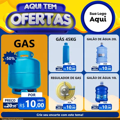 Modelo de Rede Social para Feed Facebook com o tema Aqui Tem Ofertas para Água e gás