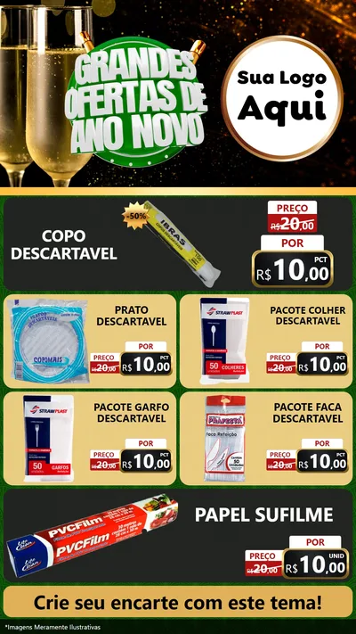Modelo de TV para TV Vertical com o tema Grandes Ofertas de Ano Novo para Embalagens