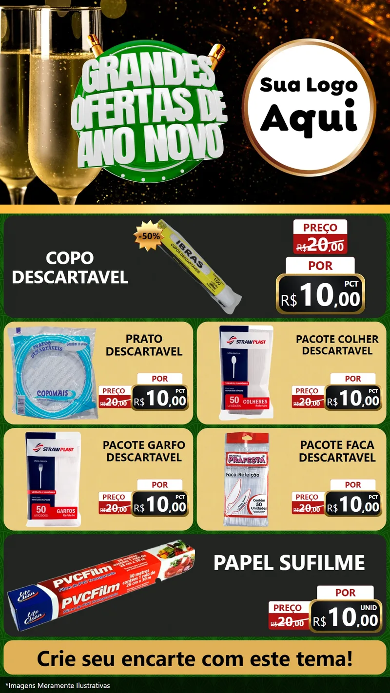 Modelo de TV para TV Vertical com o tema Grandes Ofertas de Ano Novo para Embalagens