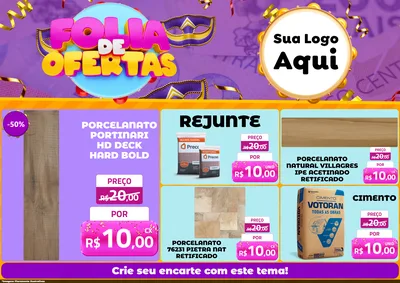 Modelo de Encarte para Encarte A4 Horizontal com o tema Folia de Ofertas para Pisos e revestimentos