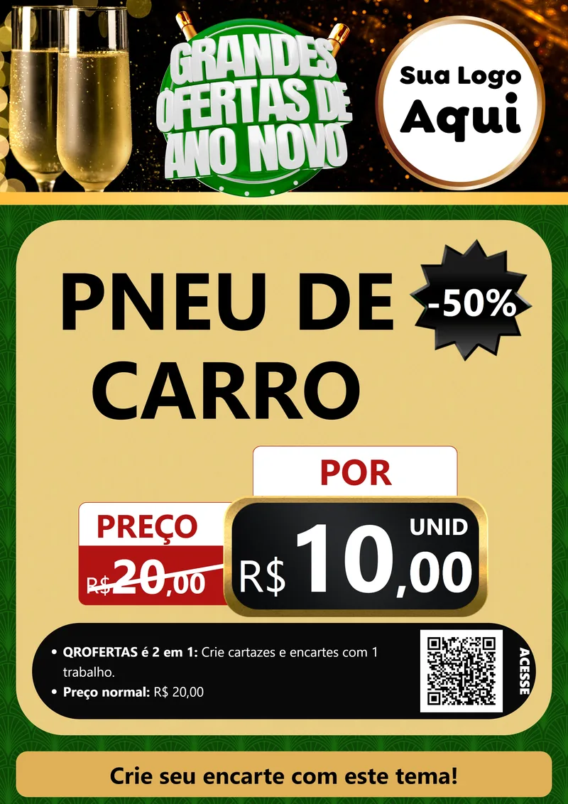 Modelo de Cartaz para Cartaz A4 Vertical com o tema Grandes Ofertas de Ano Novo para Auto peças